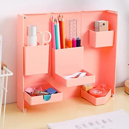 Foldable magnetic pen holder for desk and stationery. Foldable magnetic pen holder for desk and stationery.